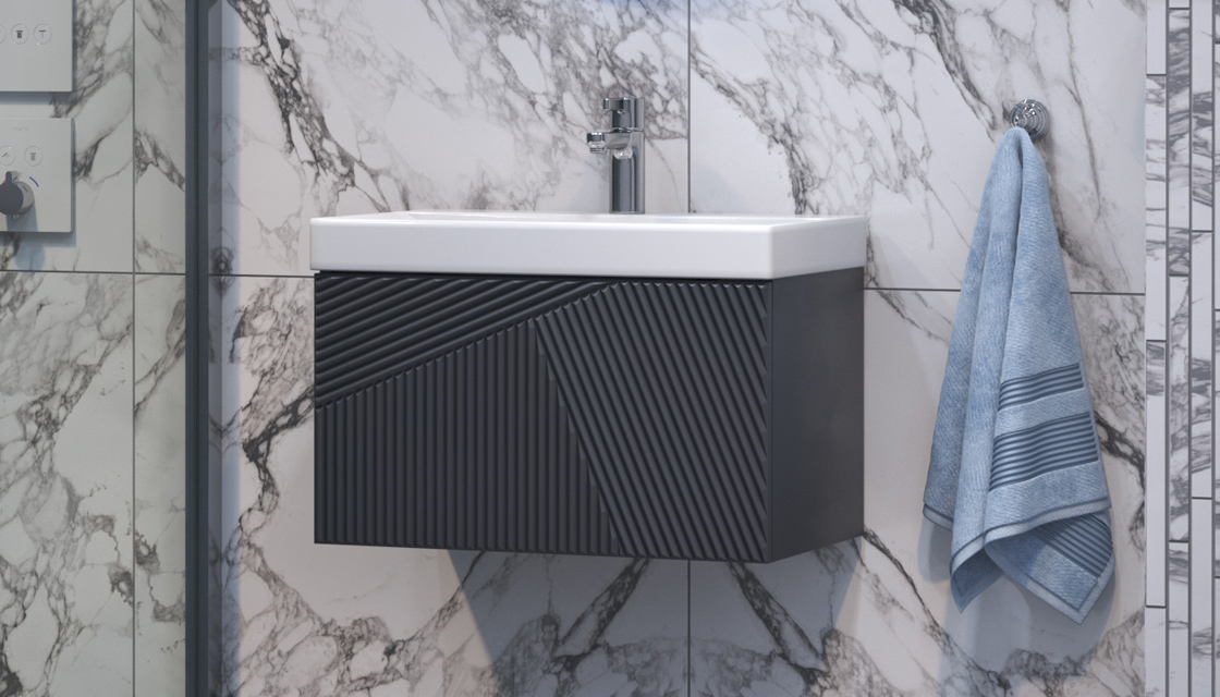 Тумба подвесная Velvex Edge 60.1Y, графит (tp.EDG.9696.60.1Y графит) - фото 3