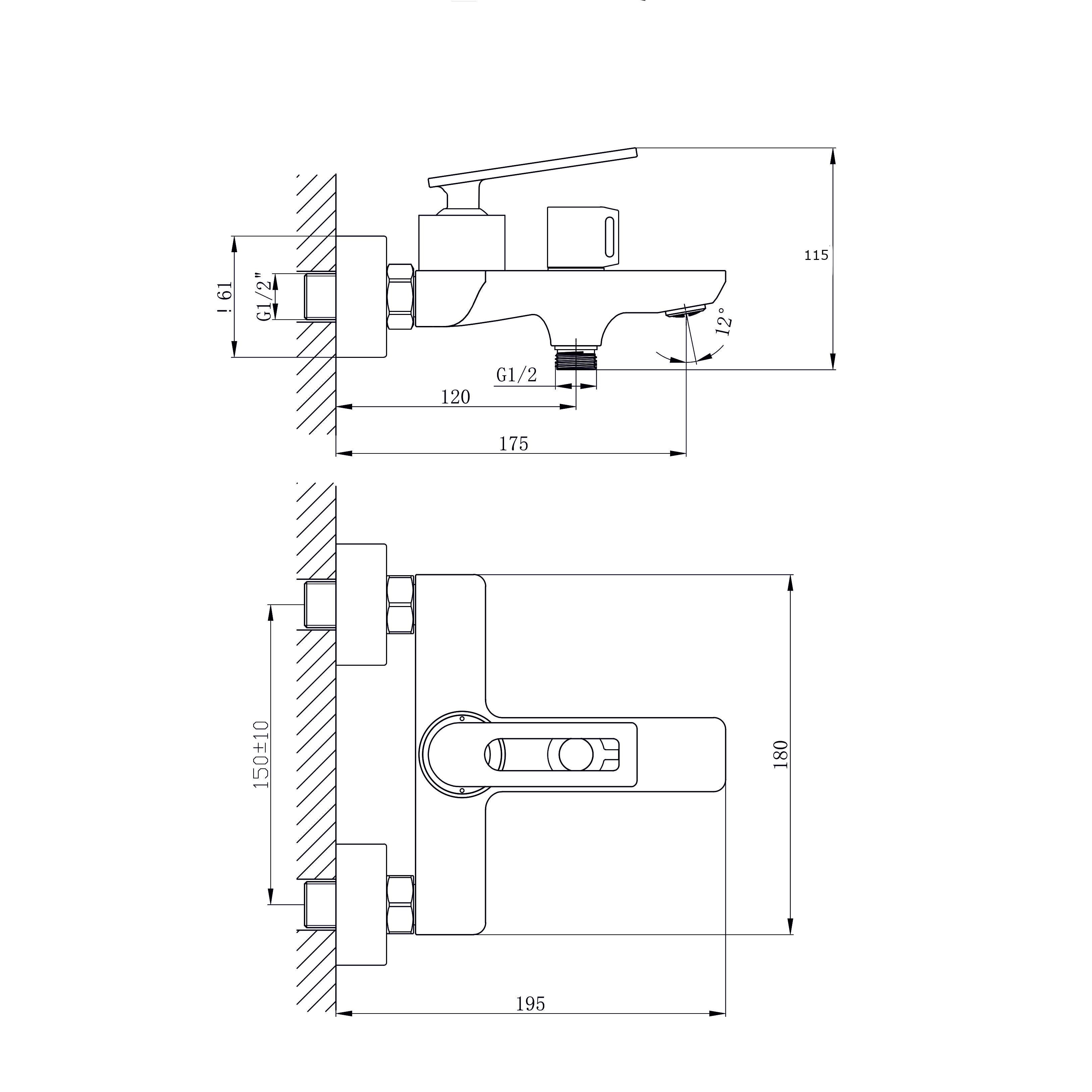Смеситель для ванны с коротким изливом RUSH Palm (PL2530-44) Смеситель для ванны с коротким изливом RUSH Palm (PL2530-44) - фото 2