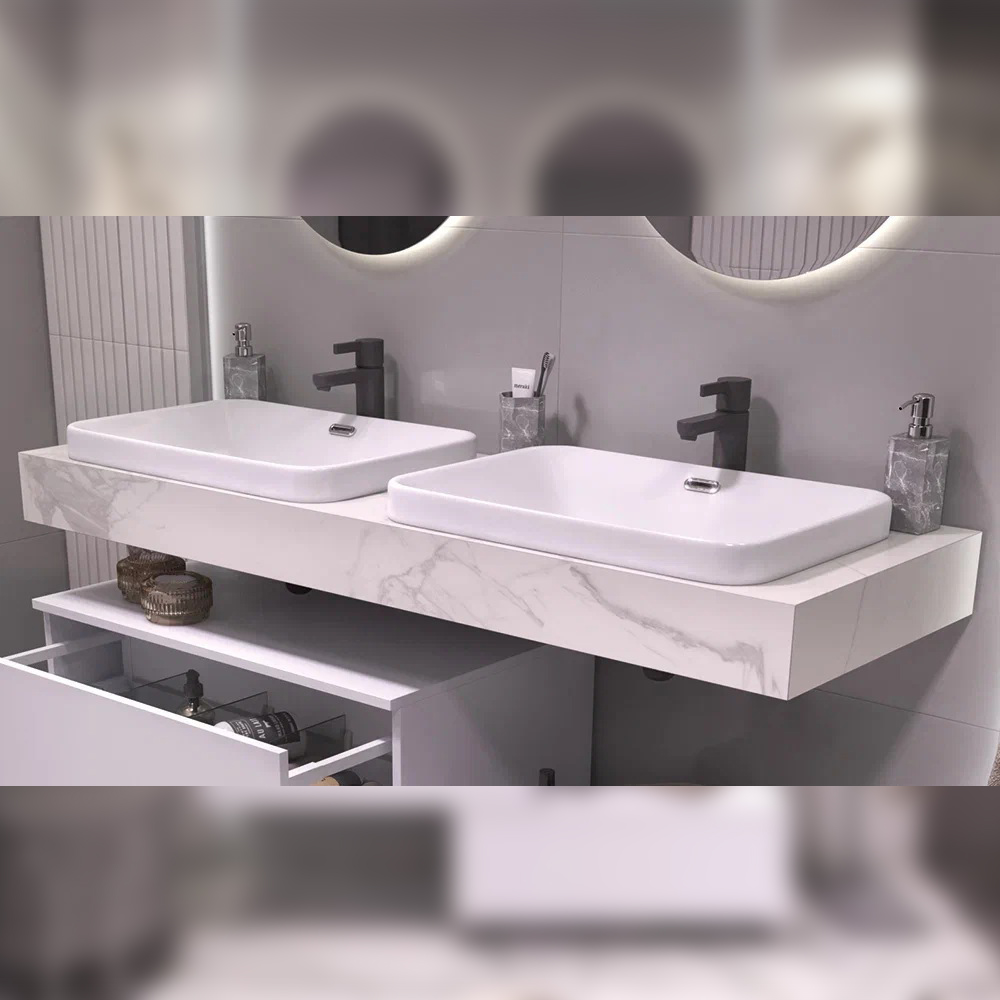 Столешница Velvex Unit 140, белый мрамор (st.UNI.140-630) Столешница Velvex Unit 140, белый мрамор (st.UNI.140-630) - фото 4