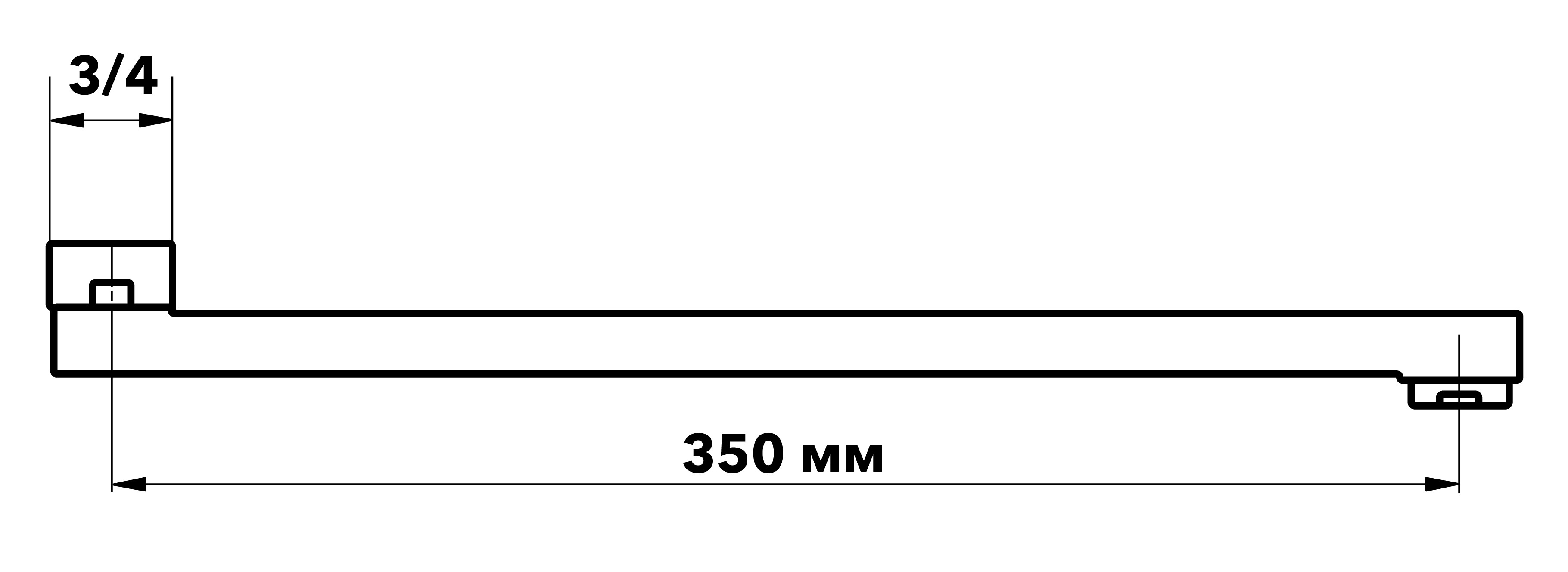 Излив плоский ESKO длина 350 мм (ESPL350L) - фото 2