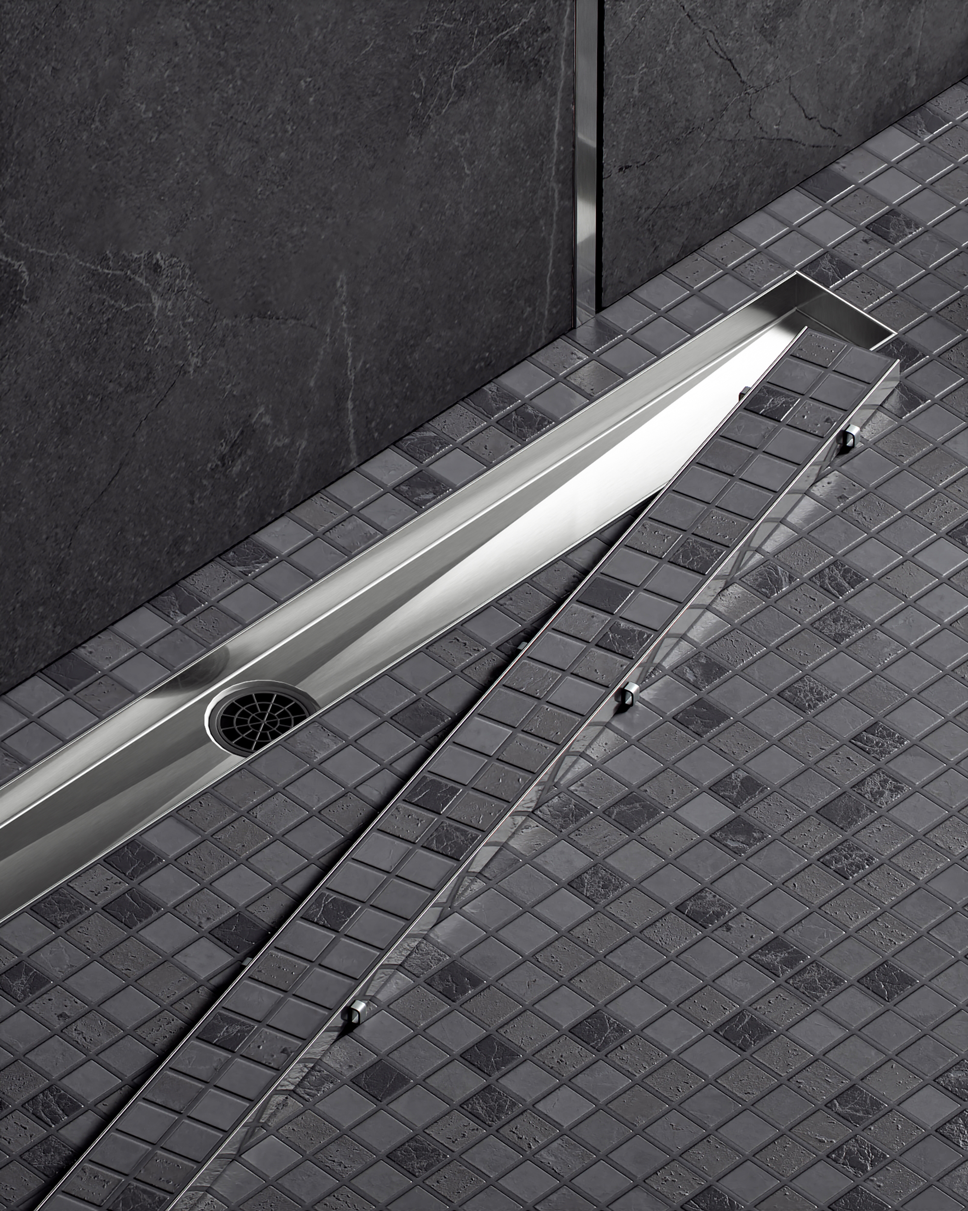 Душевой лоток TIMO Drain System 700 с двусторонней панелью "plate" под плитку, Хром (DS230207/00) Душевой лоток TIMO Drain System 700 с двусторонней панелью "plate" под плитку, Хром (DS230207/00) - фото 4