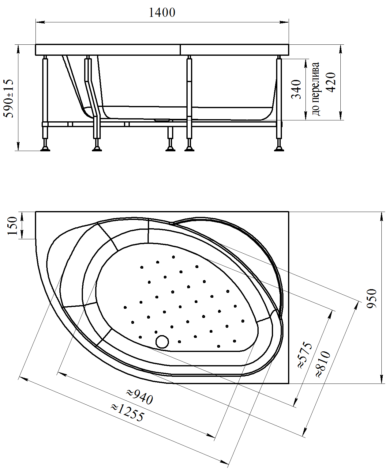 Фронтальная панель Радомир R с креплением к ванне Мелани (2-21-0-2-0-212) - фото 2
