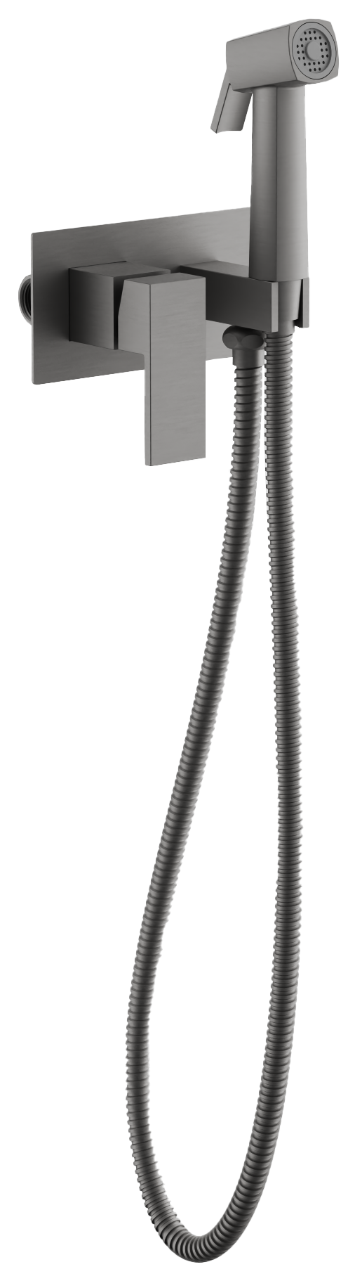 Смеситель BELZ с гигиенической лейкой оружейная сталь (B55808-3)