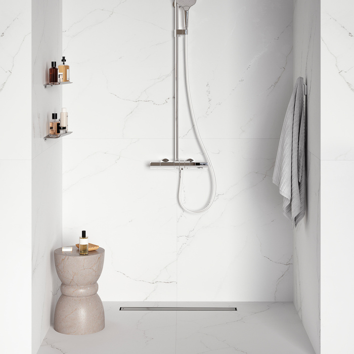 Лоток душевой IDDIS Perfex, сифон 360, комбинированный затвор, двухсторонняя решетка, 700мм, хром (975B7SB00DZ) - фото 6