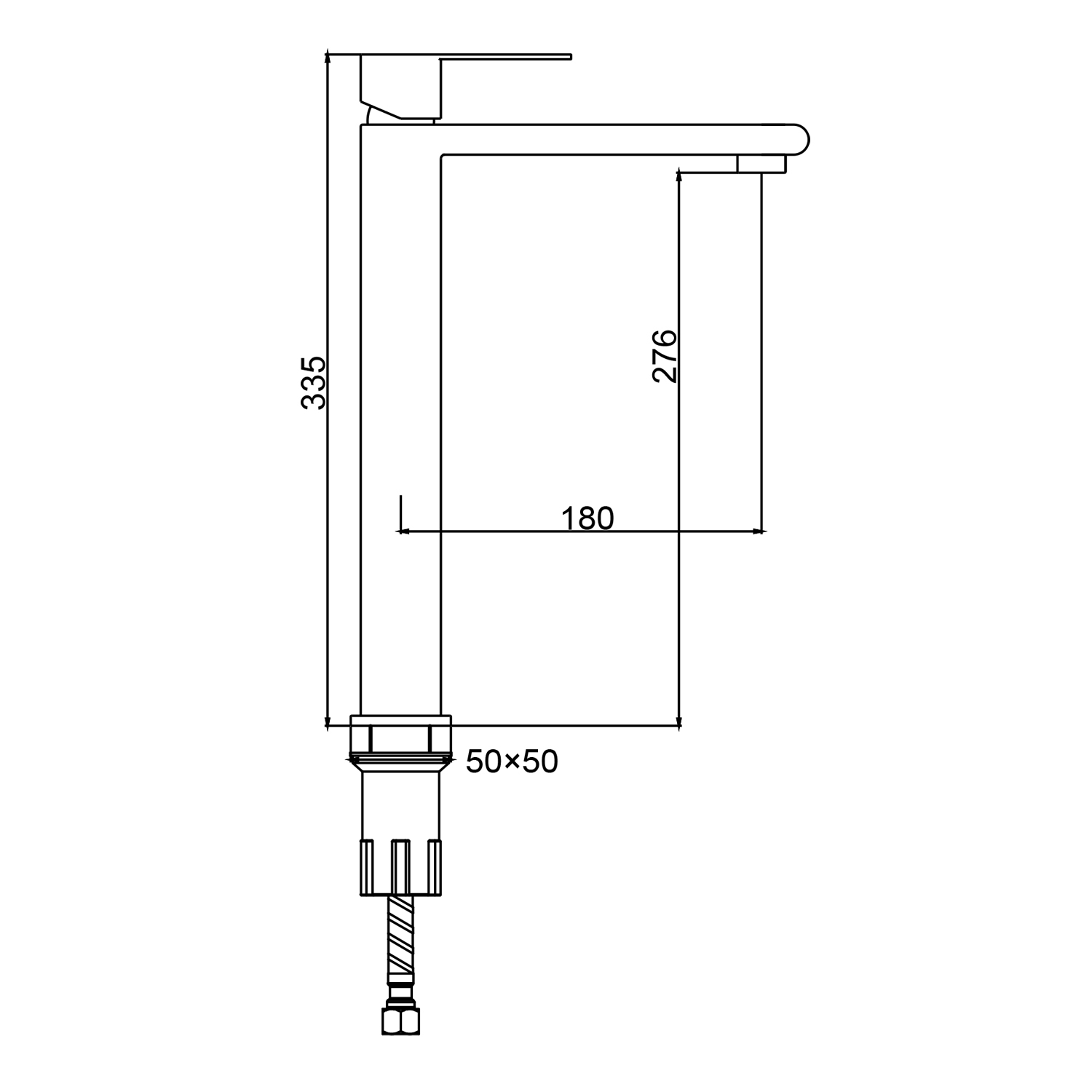 Смеситель Splenka для раковины высокий монолитный, сатин (S224.15.05) - фото 2