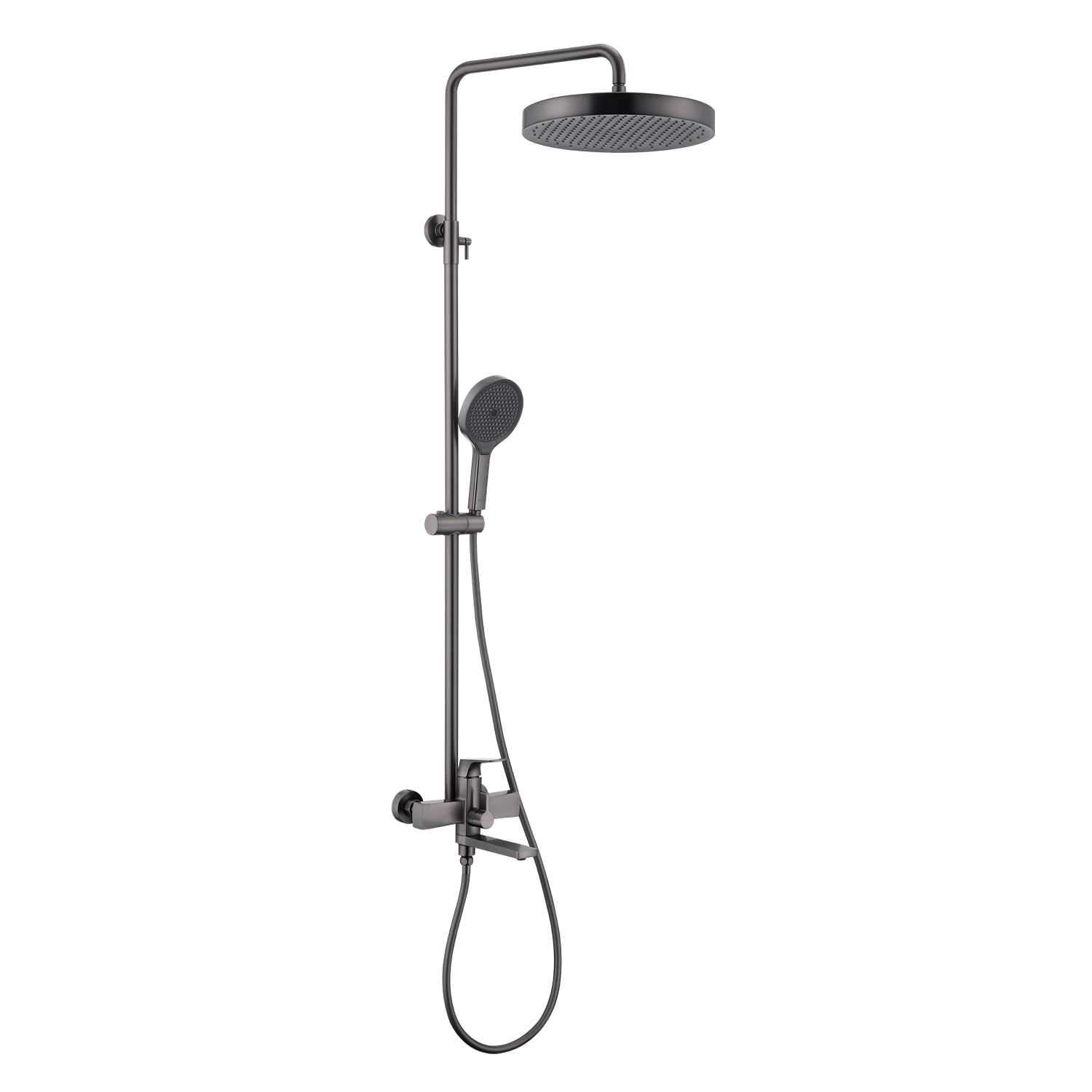 Душевая система Raglo для ванны и душа излив поворотный 20 см, графит (R07.24.09) - фото 1
