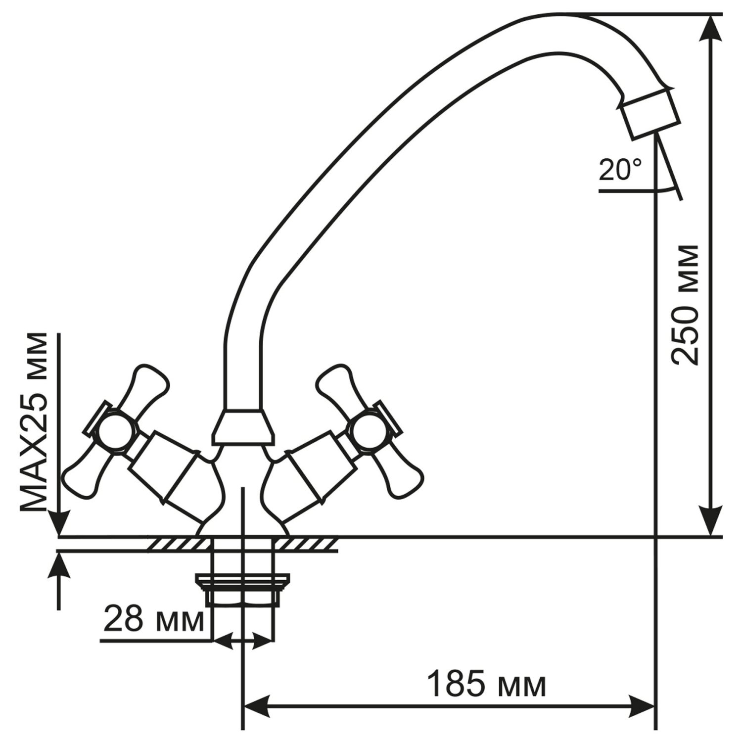 Смеситель для кухни MIXLINE ML10-03 (522138) - фото 3