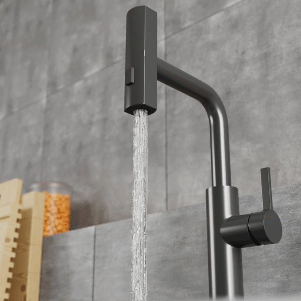 Смеситель для кухни с выдвижной лейкой RUSH Tinos (TI3732-18Grey) - фото 3