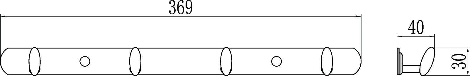 Планка с крючками (4 крючка) Savol (S-003254) в упаковке 2 шт - фото 2