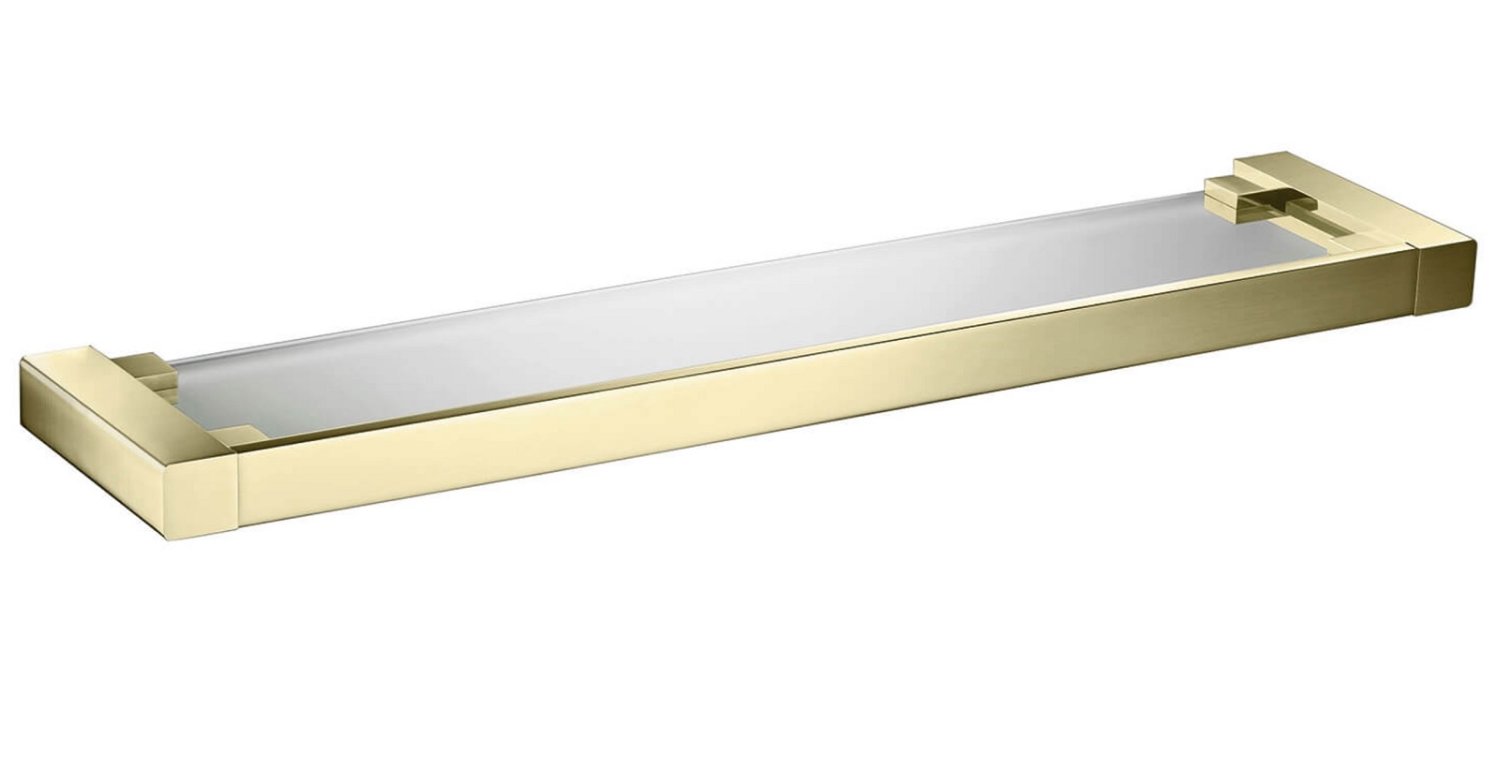 Полка в ванную стеклянная Timo Selene (17072/17) золото матовое - фото 2