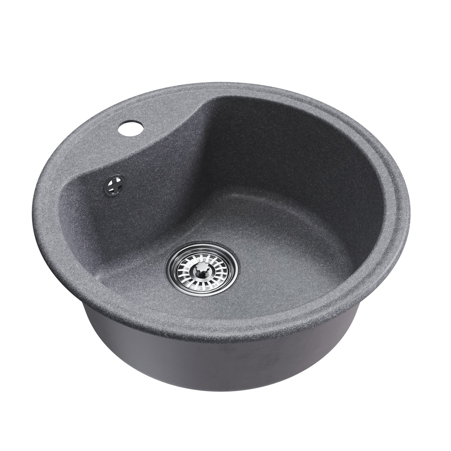 Мойкa MIXLINE ML-GM09 круглая  графит (342) 510 мм (глуб. чаши 190) NEW (551803)