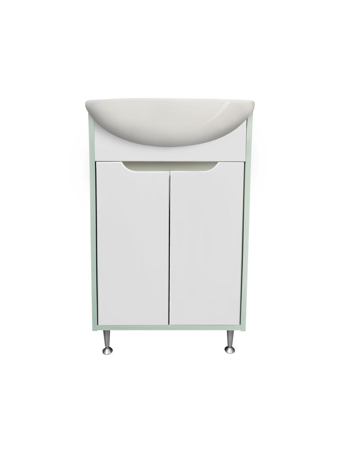 Тумба Runo Эконова 50 бирюзово-белая под умывальник Уют 50 (00-00004656)