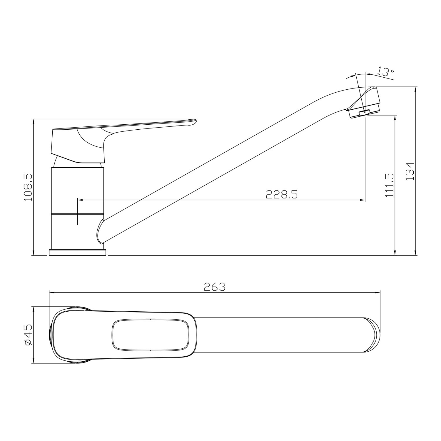 Смеситель для раковины Rossinka RS46-22 - фото 2