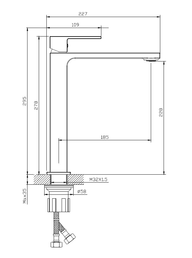 Смеситель для раковины высокий DQ Dortmund графит (DA1712006) - фото 7