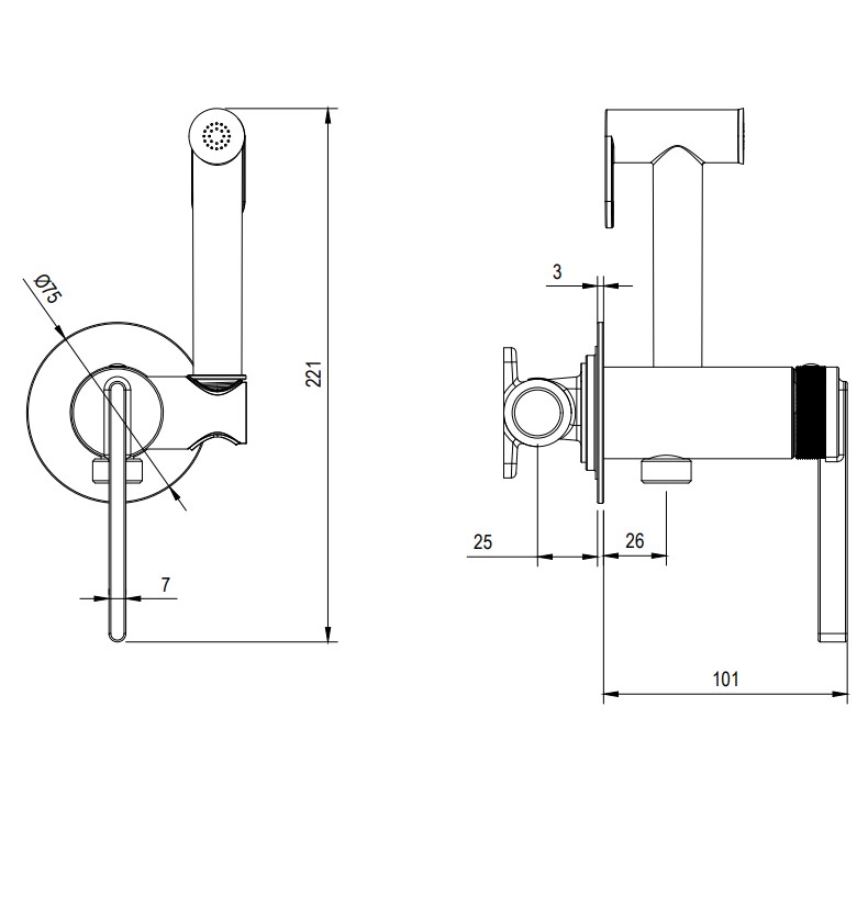 Гигиенический душ DQ Bonn встраиваемый (DA1704501) - фото 7
