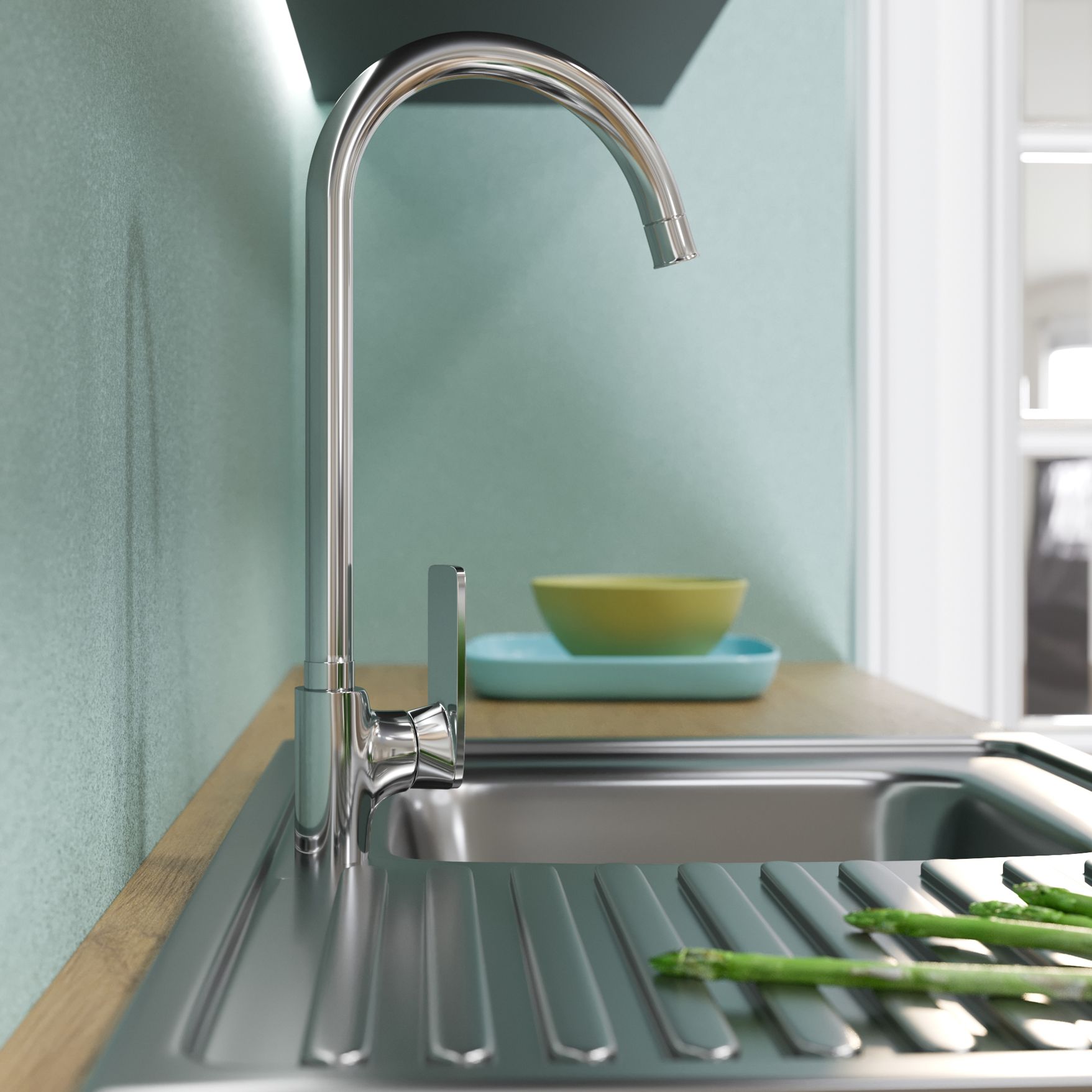 Смеситель для кухни MIXLINE ML12-032 высокий излив боковая ручка (530479) Смеситель для кухни MIXLINE ML12-032 высокий излив боковая ручка (530479) - фото 2