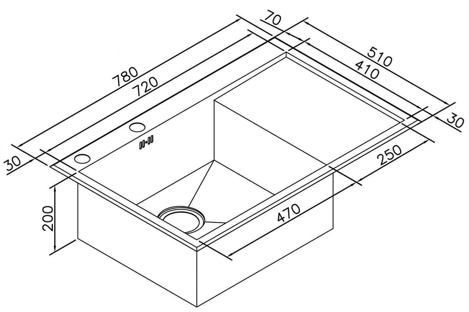 Мойка кухонная Zorg Inox X 78х51х20 (X-7851-L) Мойка кухонная Zorg Inox X 78х51х20 (X-7851-L) - фото 2