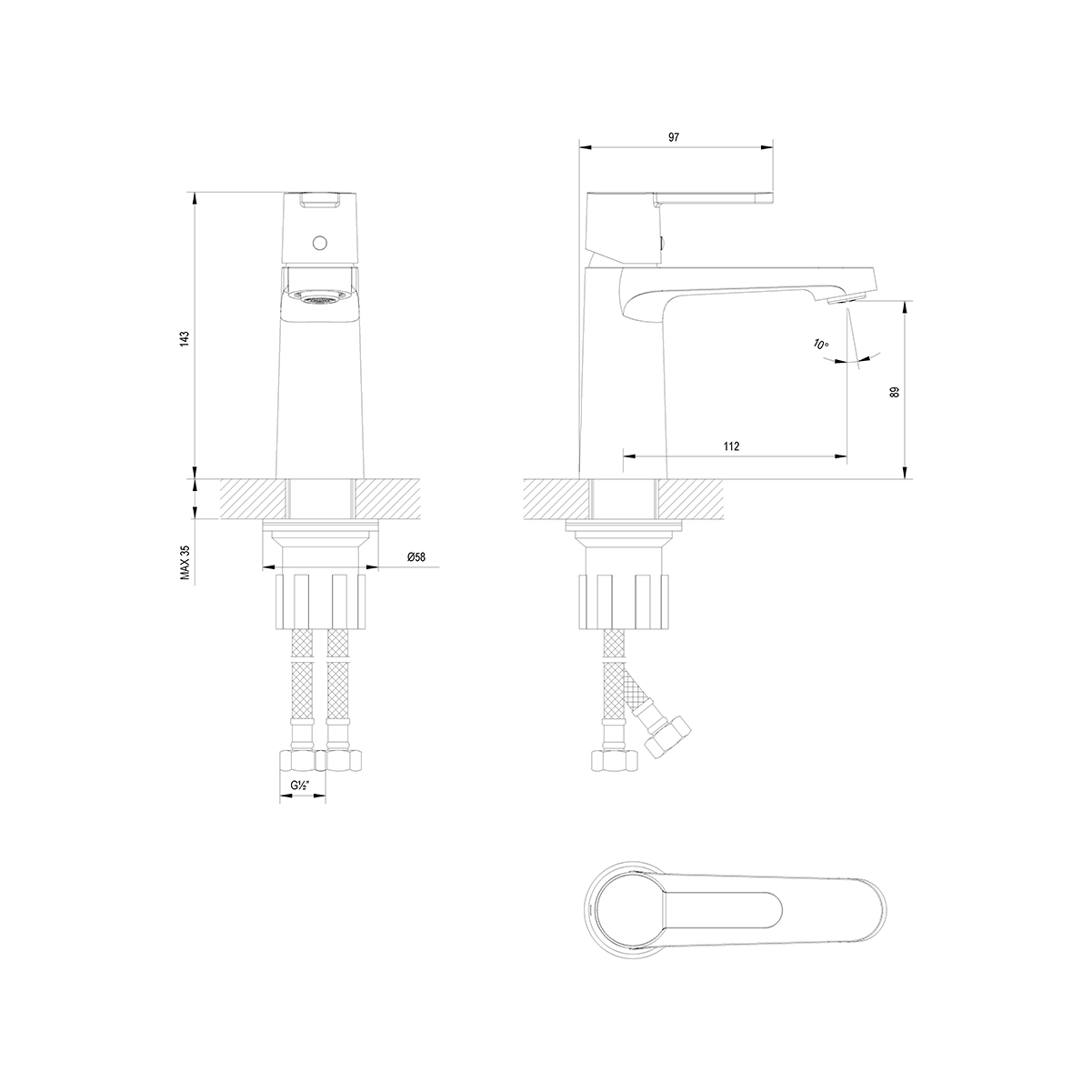 Смеситель Lemark Ladoga для раковины (LMF-0712B-BL) - фото 3