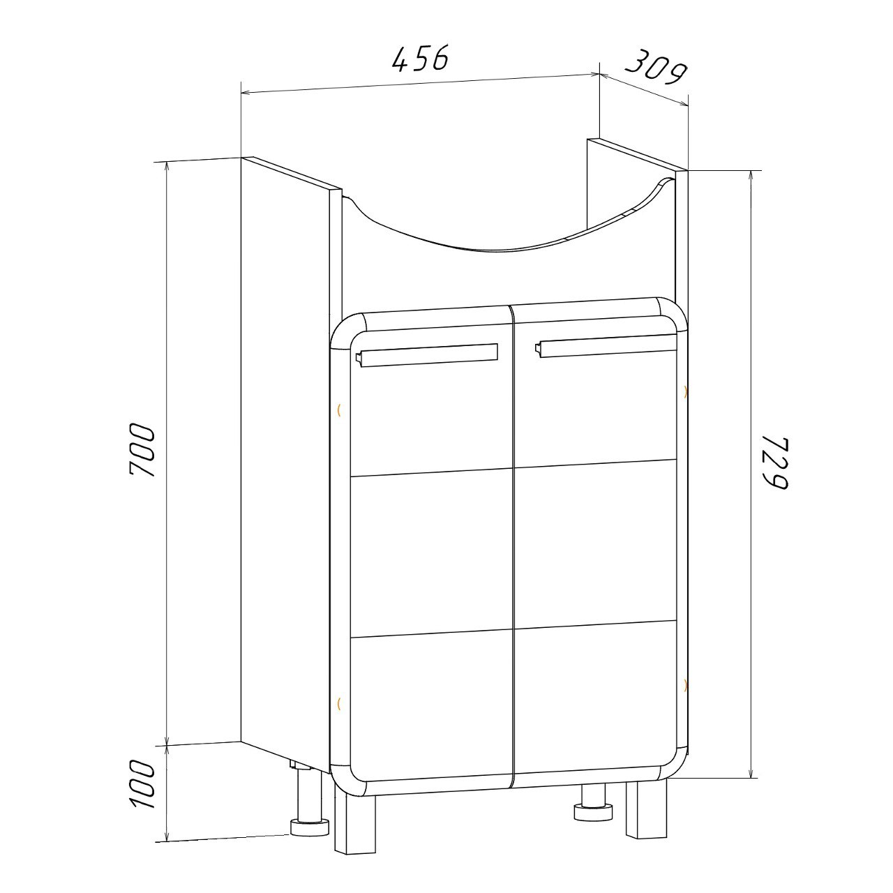 Тумба Runo Эрика 50 под умывальник Элеганс 50 (00-00004154) - фото 4