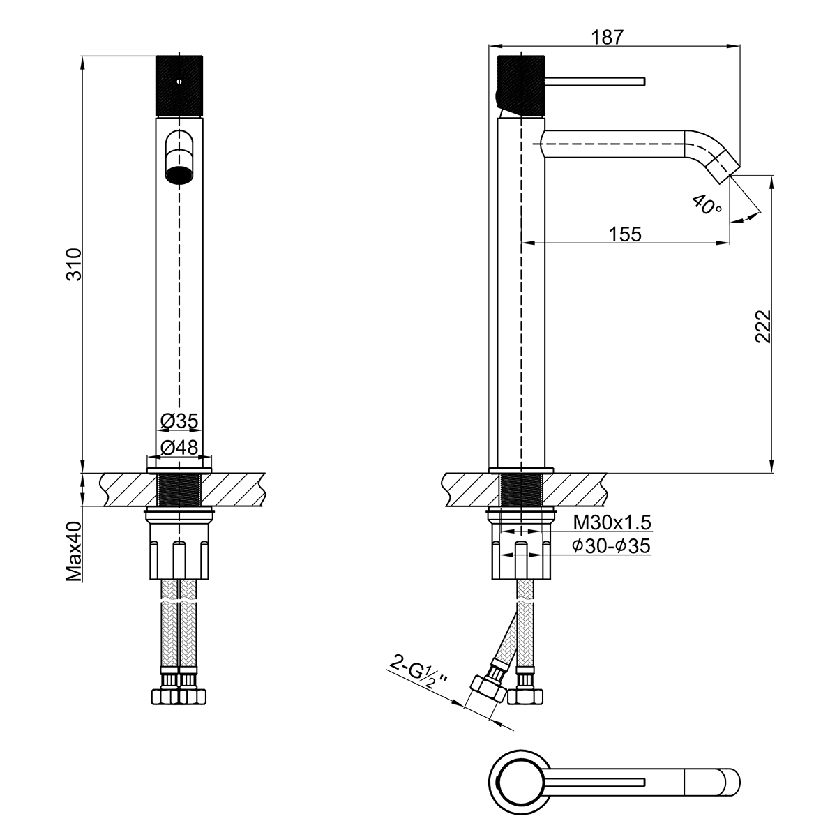 Смеситель Lemark Karelia для раковины высокий (LMF-2015S-BRG) - фото 2