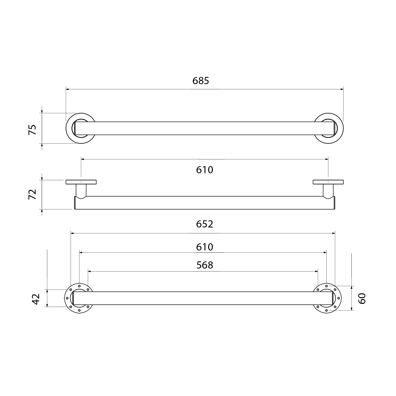 Поручень Timo Saona белый матовый (13265/16) - фото 2