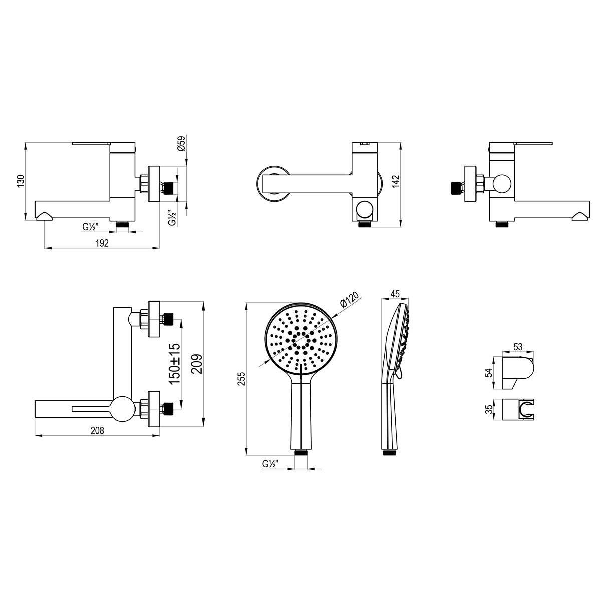 Смеситель Rossinka для ванны с поворотным изливом (RSF-1722S-BL) - фото 3