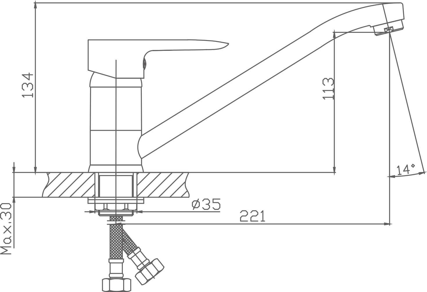 Смеситель для кухни Cron хром (CN72095) - фото 2