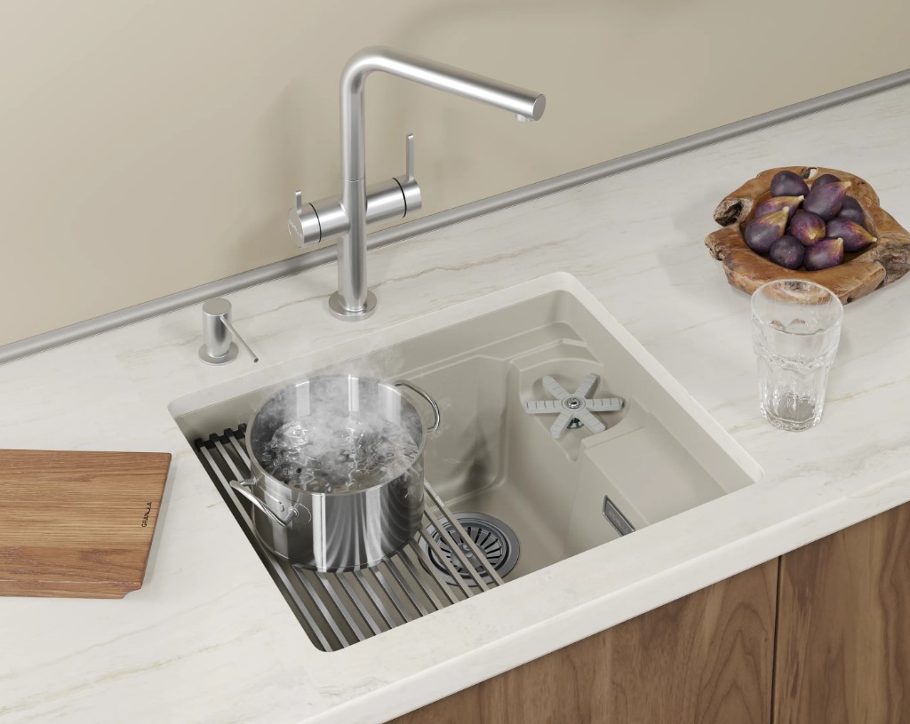 Кухонная мойка GRANULA KITCHEN SPACE RINZER кварц (5505RU, КРЕМАН) - фото 6