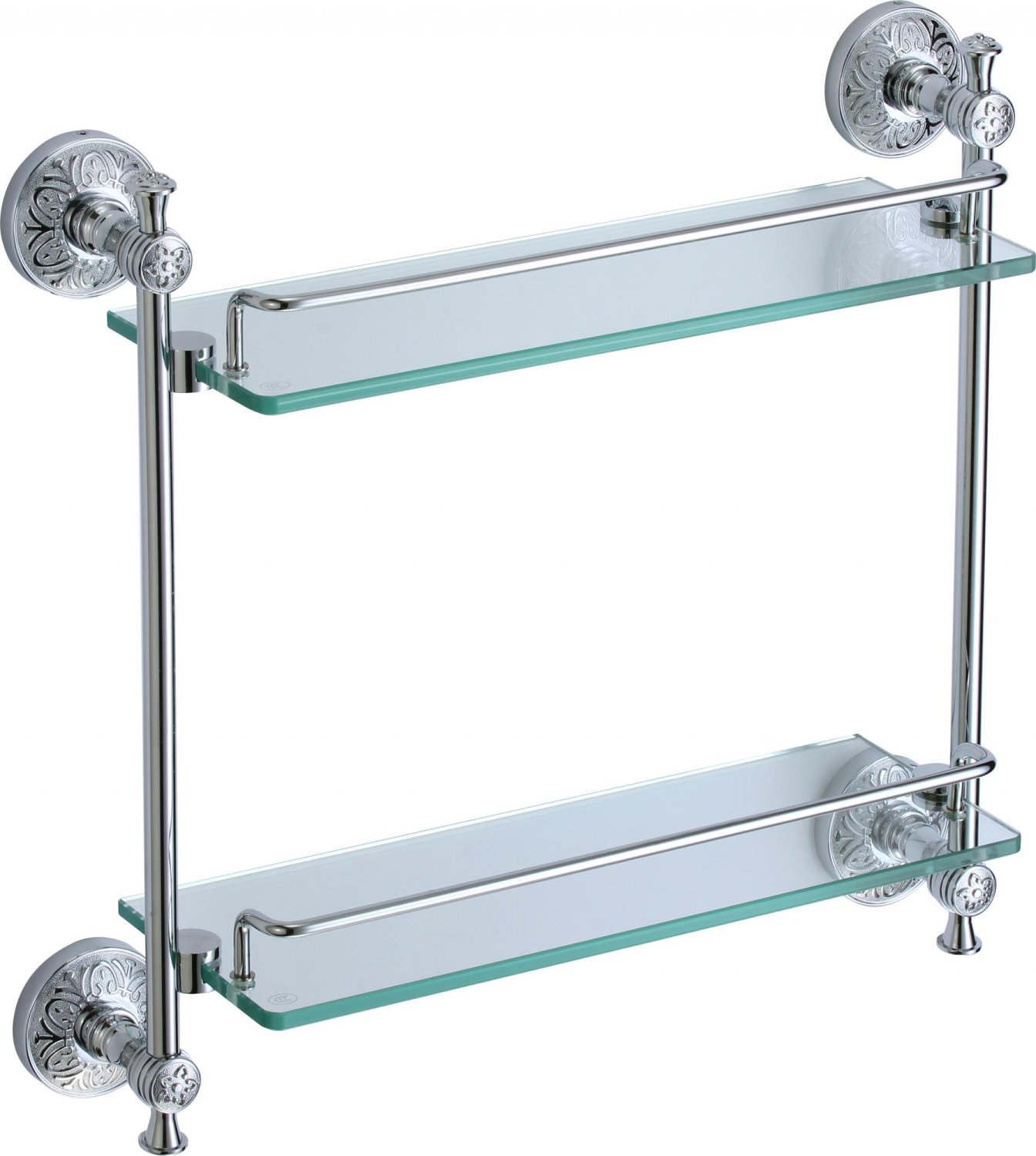 Полка прямая двойная (стеклянная) 40 см Savol 58а (S-005822A) - фото 1