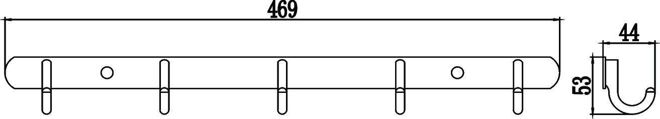 Планка с крючками (5 крючков) Savol (S-001255) в упаковке 2 шт - фото 2
