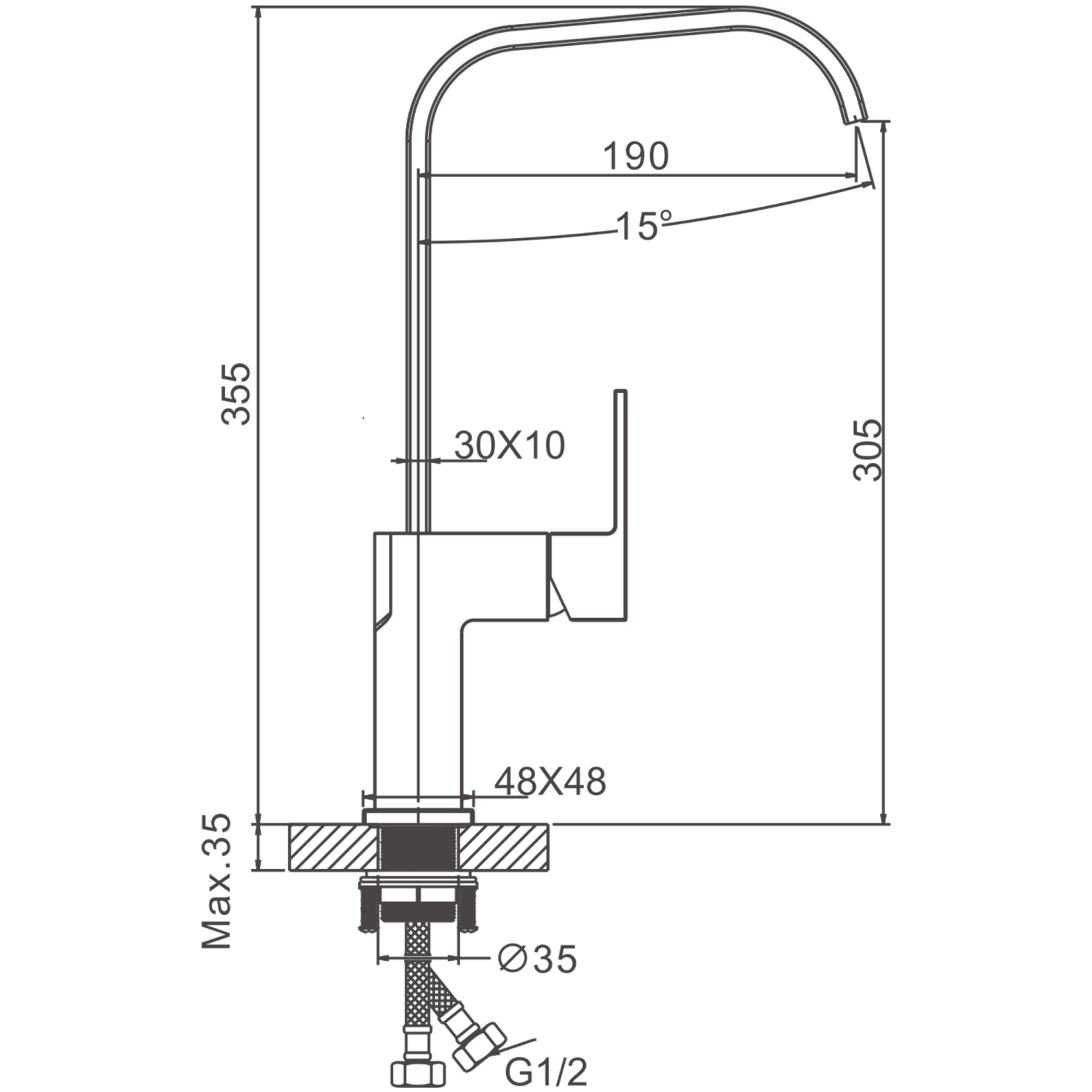 Смеситель для кухни BELZ B613 (B70613) - фото 2