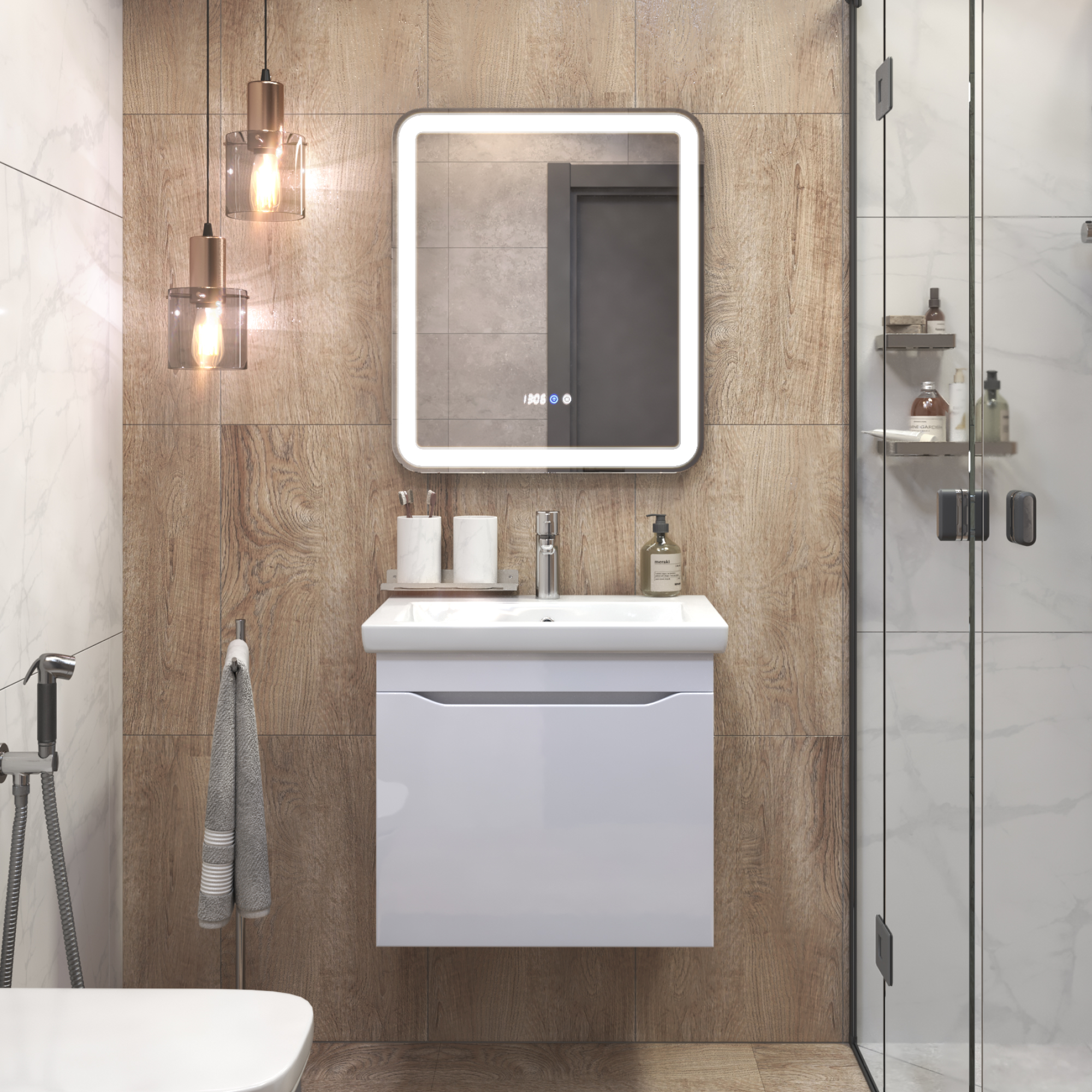 Тумба VIGO Grani под раковину Grani 600-0-1 (Como) навесная (057 белый) - фото 5