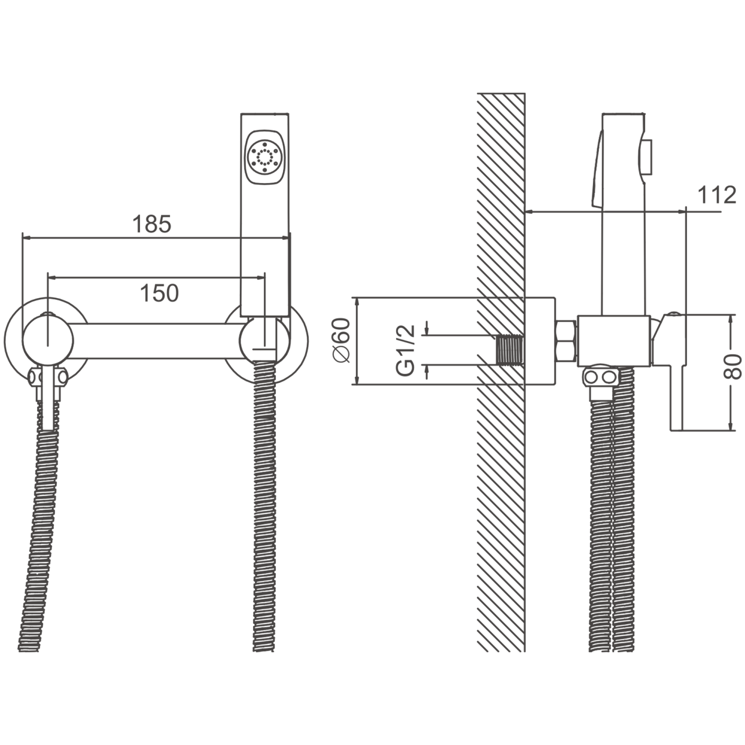 Смеситель BELZ с гигиенической лейкой золотой (B55803-5) - фото 2