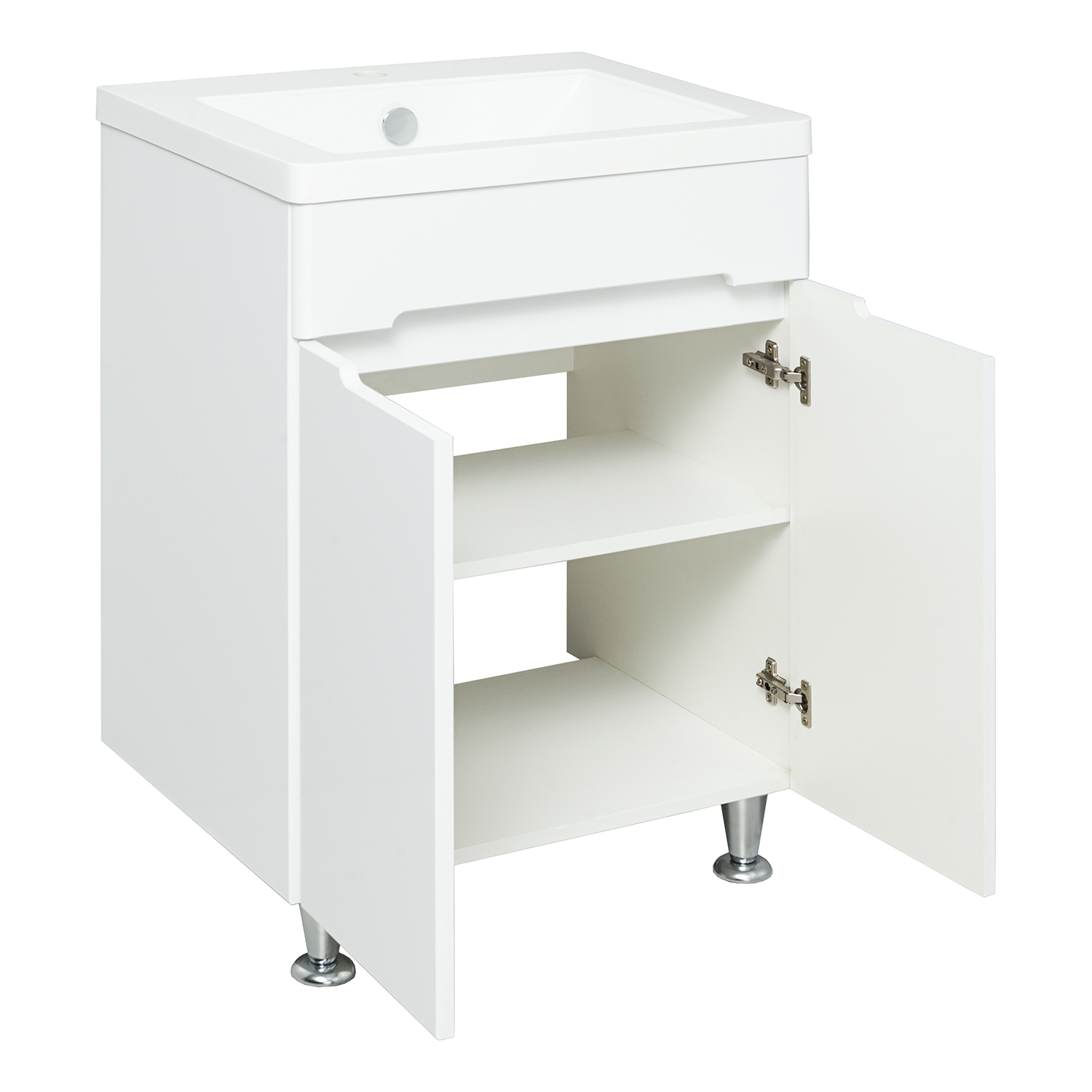 Тумба Runo Парма 60 напольная 2 двери под умывальник УТ000001837 (Omega 60) (00-00001038) - фото 2