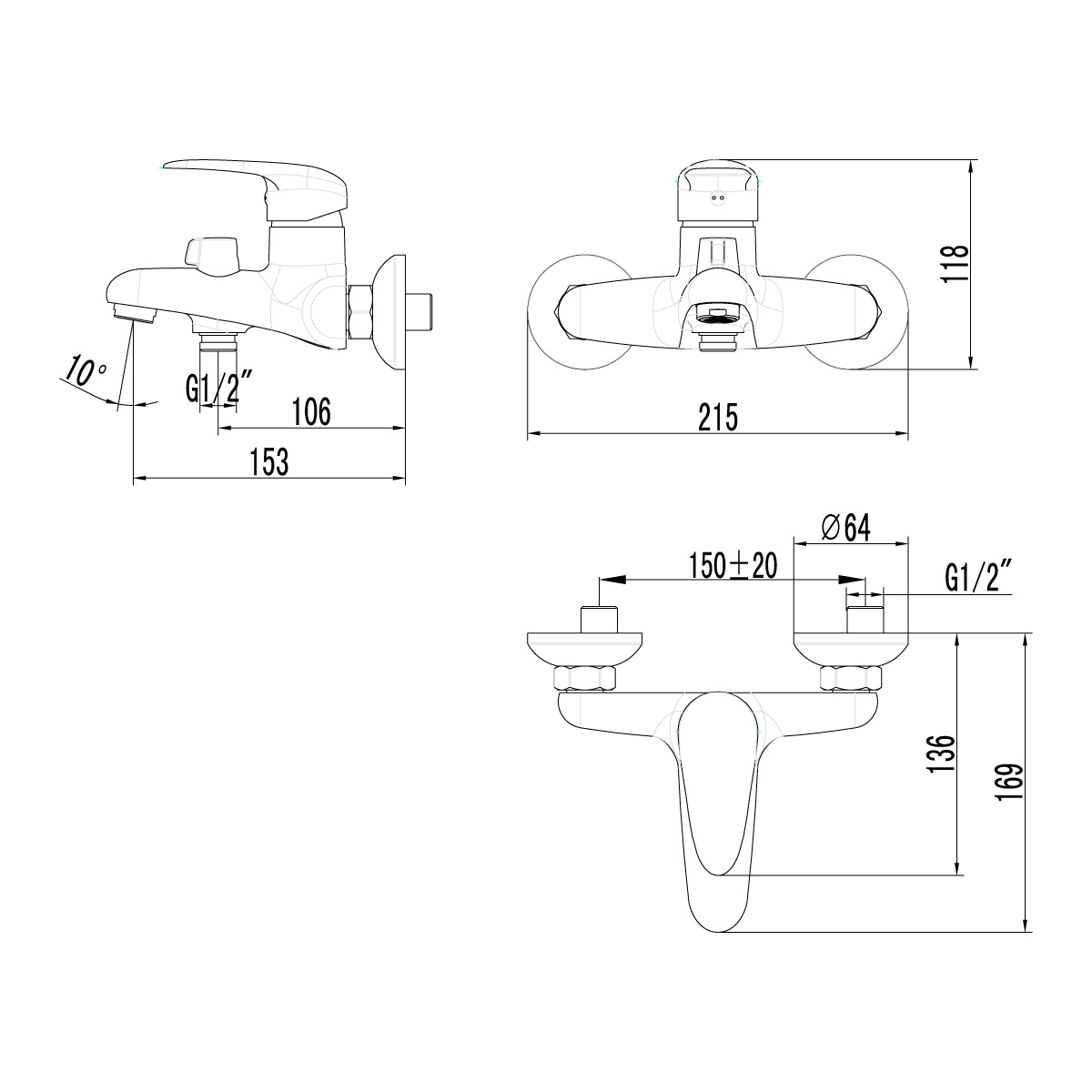 Смеситель для ванны и душа Lemark Pramen (LM3314C) - фото 3