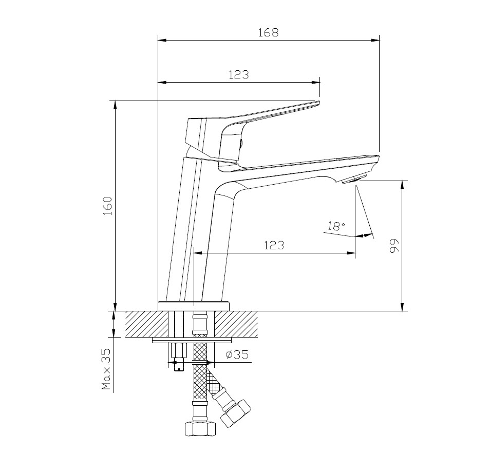 Смеситель для раковины DQ Leipzig хром (DA1762101) - фото 7