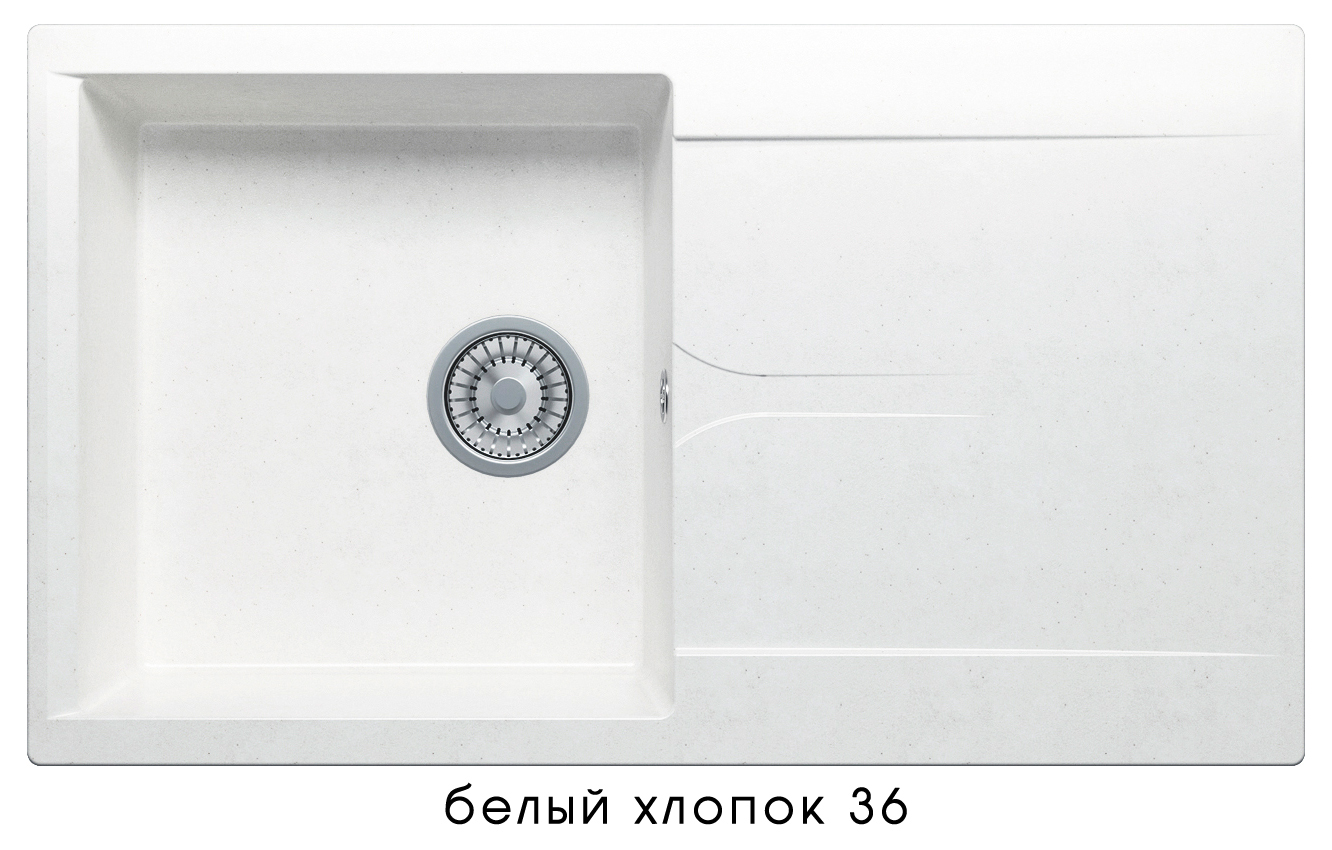 Кухонная мойка POLYGRAN Gals-860 (GALS-860 №36 (Белый Хлопок))