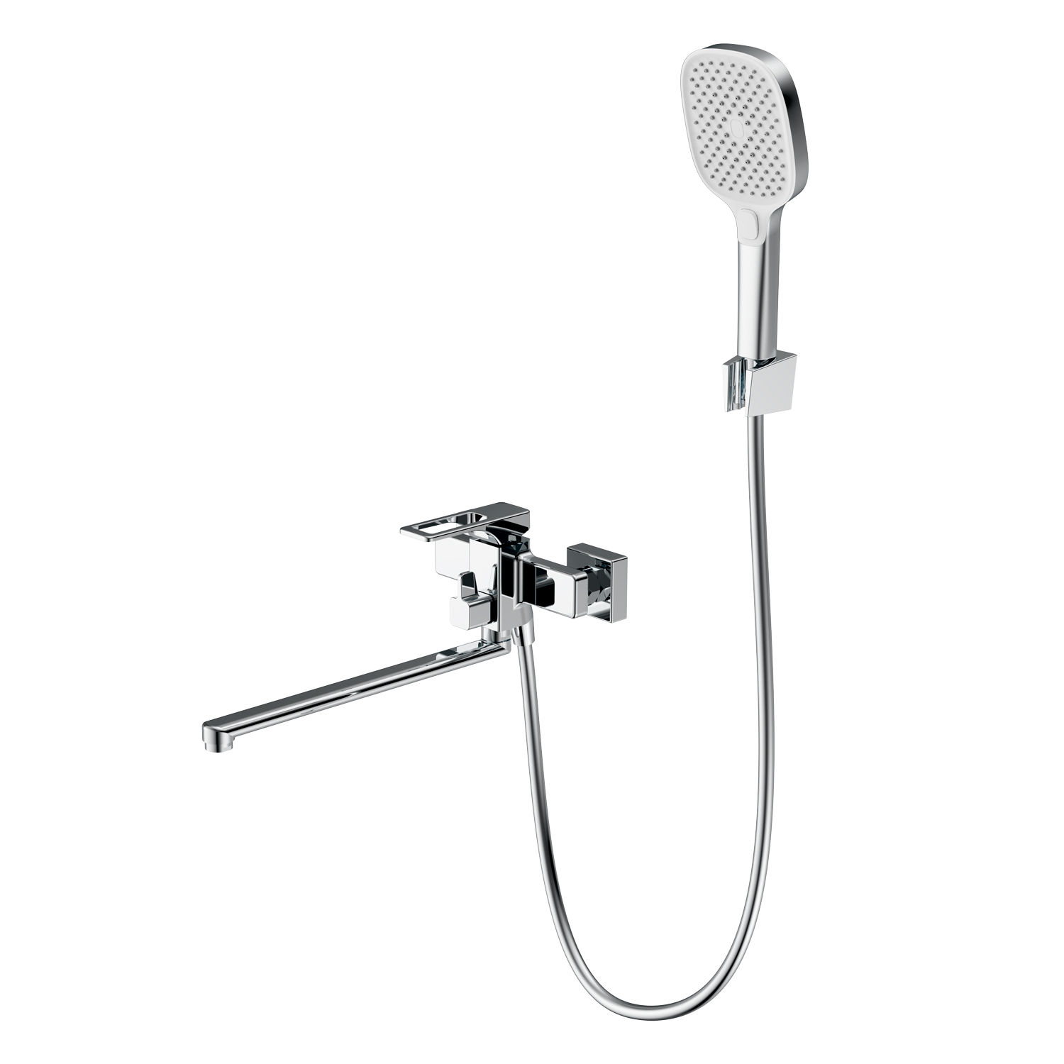 Смеситель Splenka для ванны и душа универсальный поворотный излив 35 см, хром (S55.22)