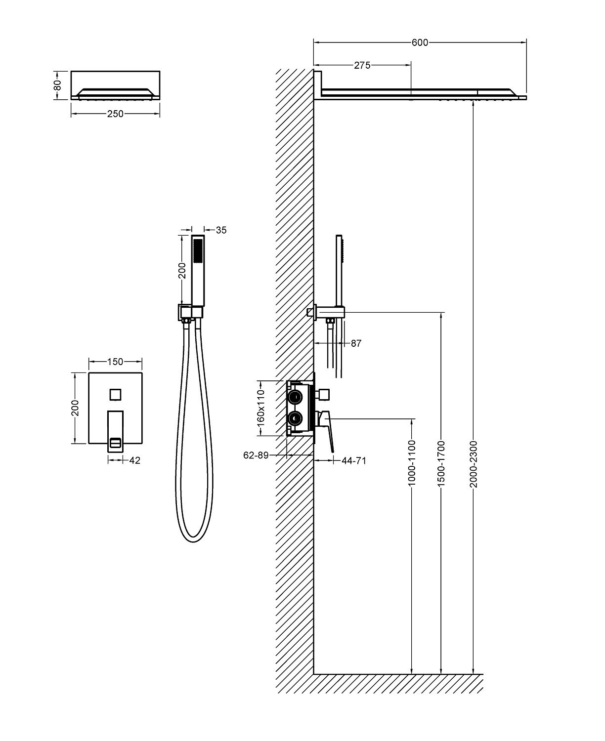 Душевая система встроенная Timo Briana SX-7139/00SM хром Душевая система встроенная Timo Briana SX-7139/00SM хром