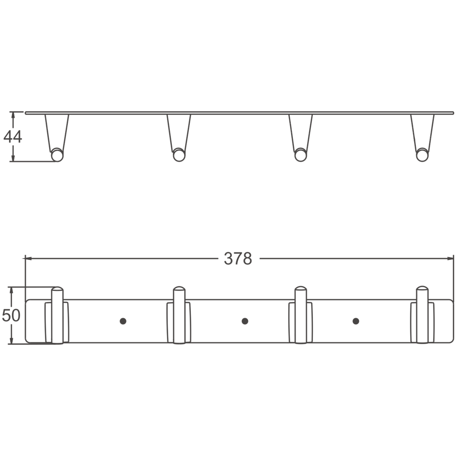 Планка с 4-мя крючками BELZ оружейная сталь (B91215-4) - фото 2