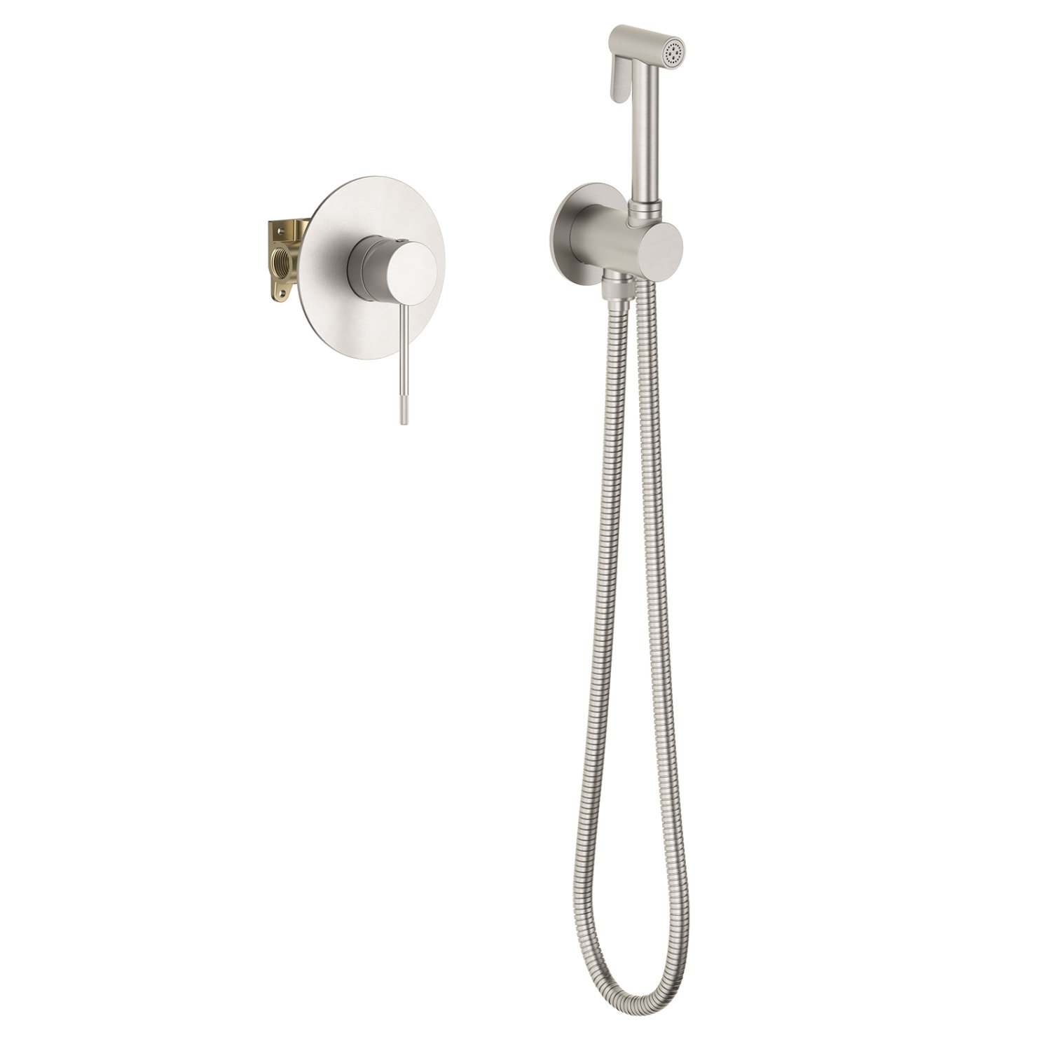 Смеситель встроенный с гигиеническим душем Timo Saona никель (2389/13SM) - фото 1