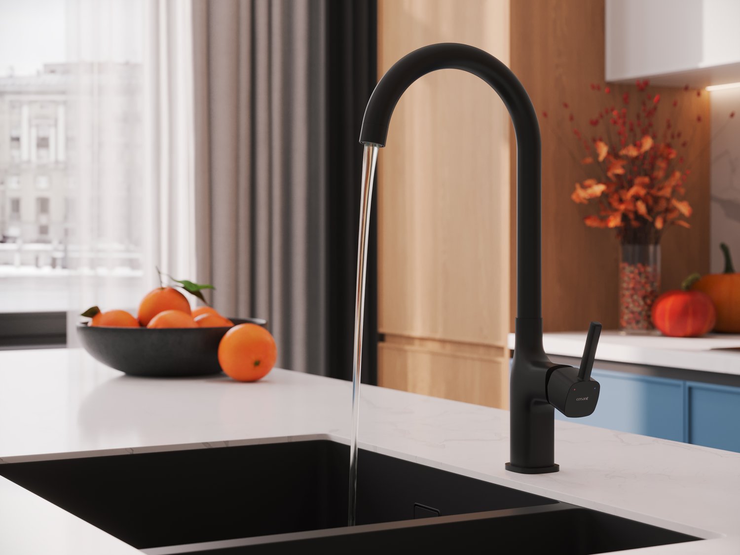 Смеситель для кухни Cersanit ELIO однорычажный черный (68261) - фото 2