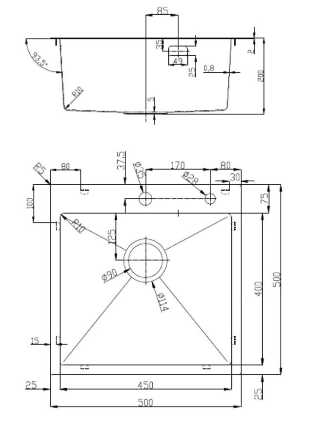 Кухонная мойка D&K нержавеющая сталь графит (DKS505006) Кухонная мойка D&K нержавеющая сталь графит (DKS505006) - фото 9