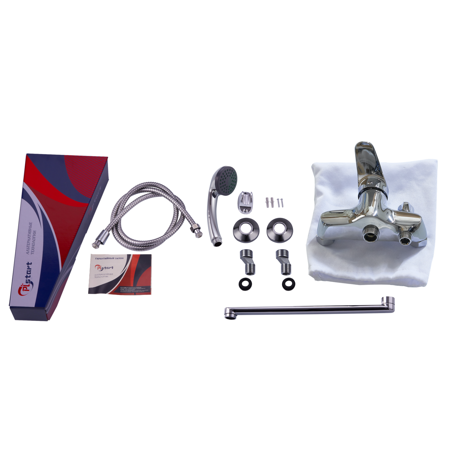 Смеситель ванно-душевой Plstart с душевым гарнитуром хром (PD22601) - фото 2