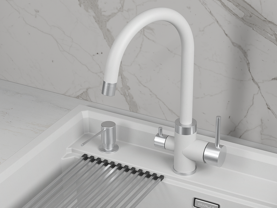 Смеситель для кухни GRANULA (5169, АРКТИК (БЕЛЫЙ)) - фото 2