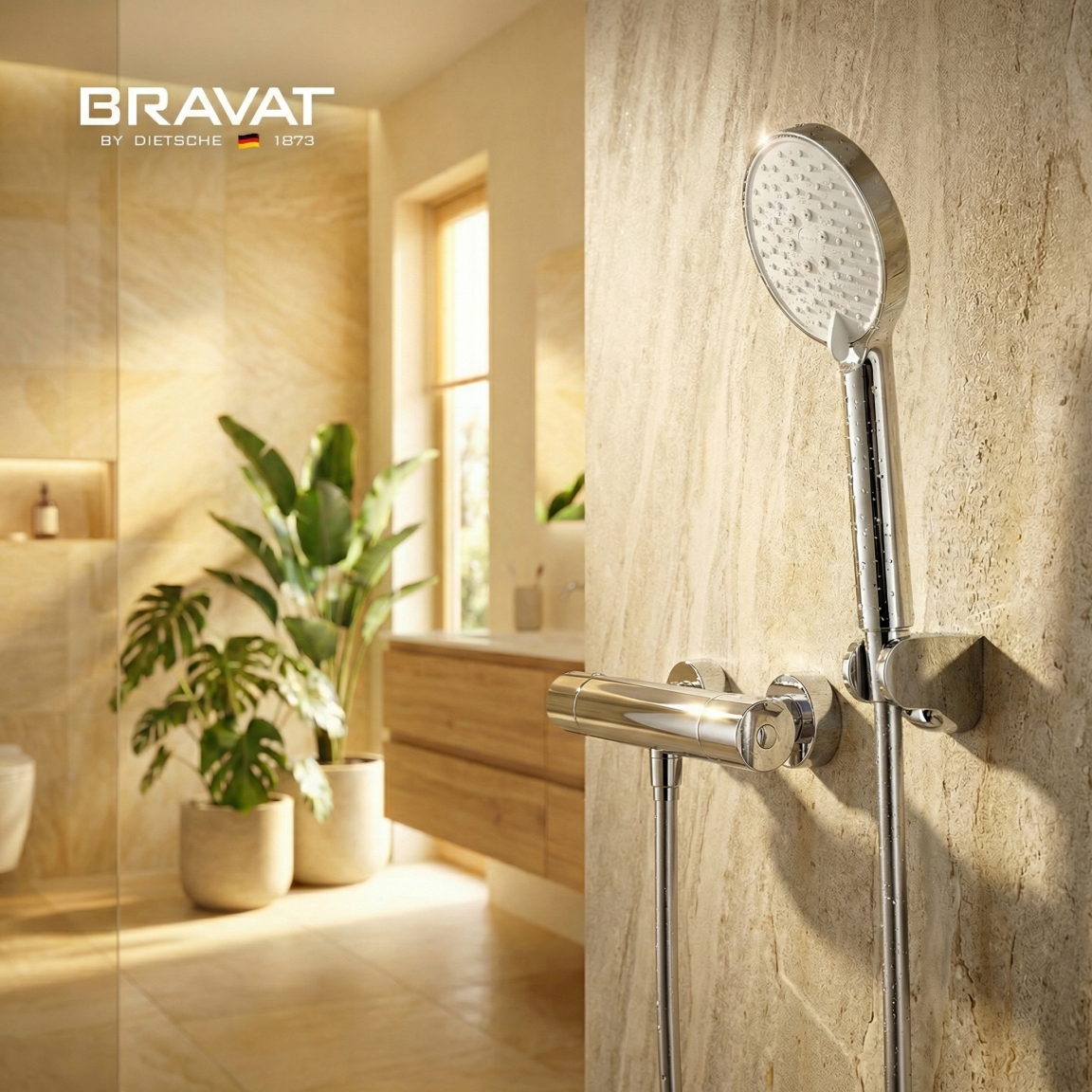Термостатический смеситель с душем BRAVAT (F6811942CP-B-SW) - фото 3