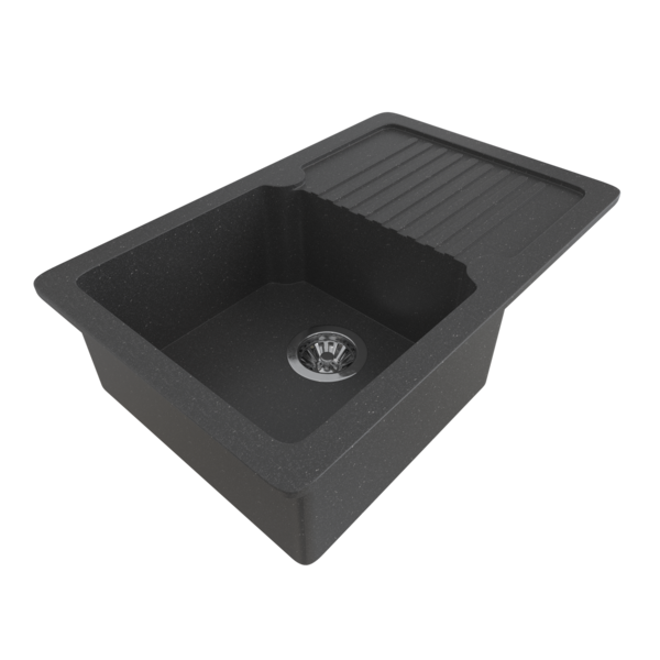 Мойка MIXLINE ML-GMS24 СТАНДАРТ с крылом, черный (308), 765*490*200мм (554875)