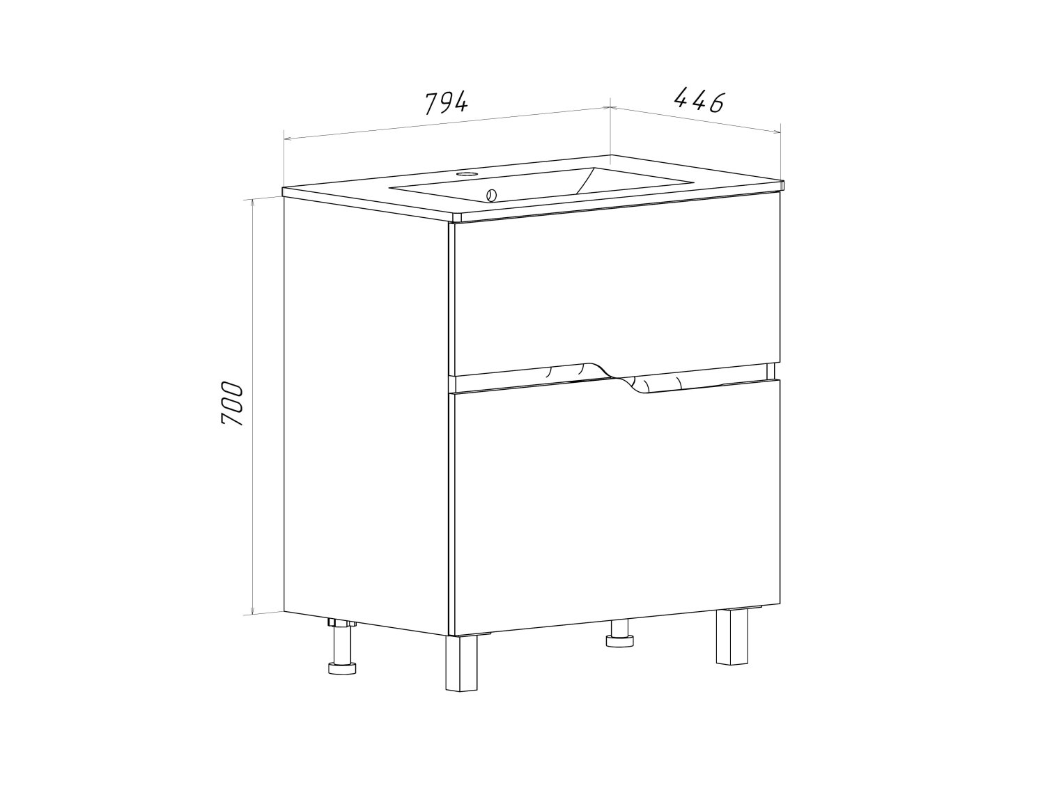 Тумба Runo Палермо 80 напольная под умывальник 00-00002556 (Teffy 80) (00-00004158) - фото 3
