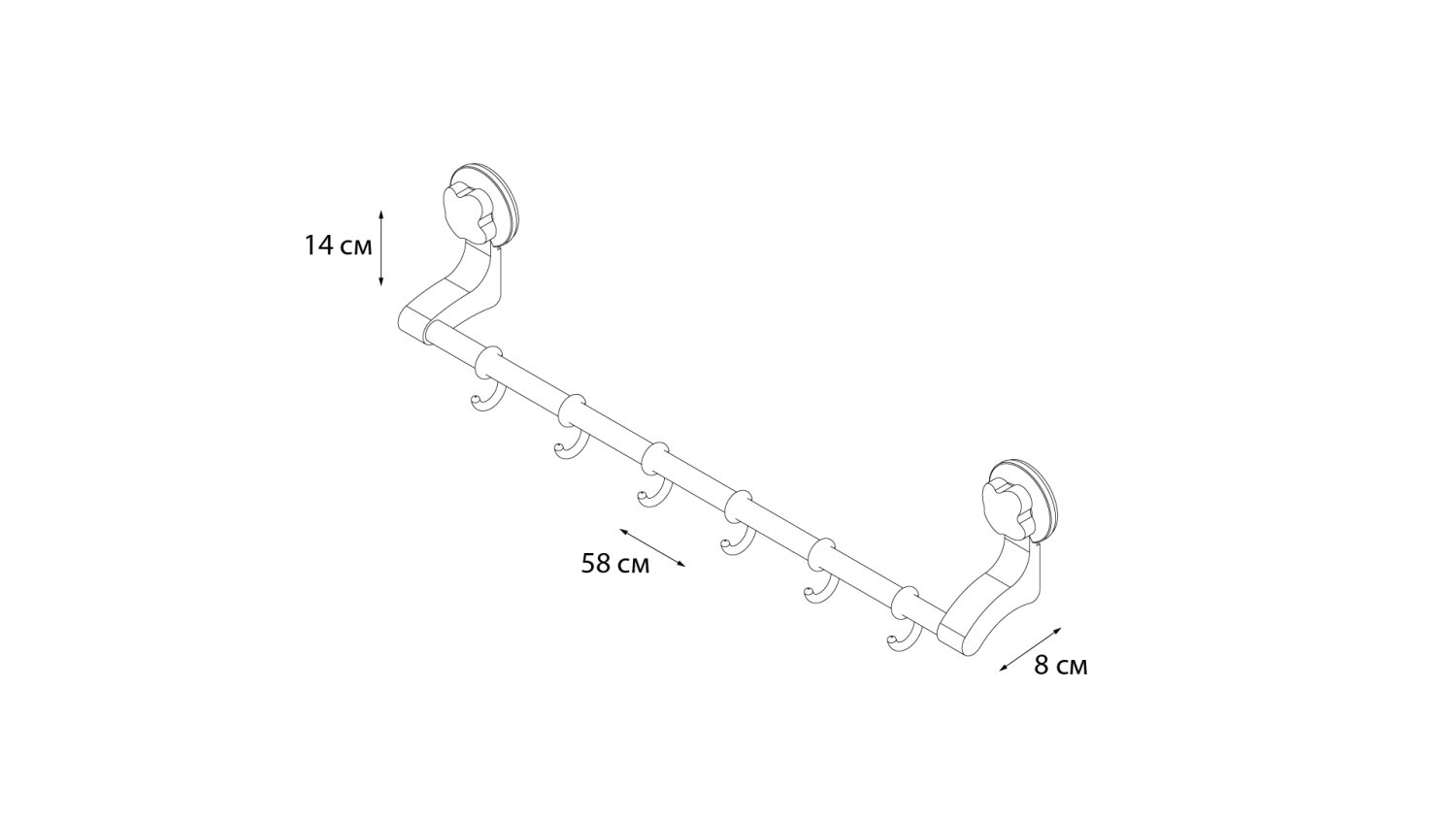 Полотенцедержатель трубчатый Grampus Element, GR-7077, 55 см, белый - фото 4