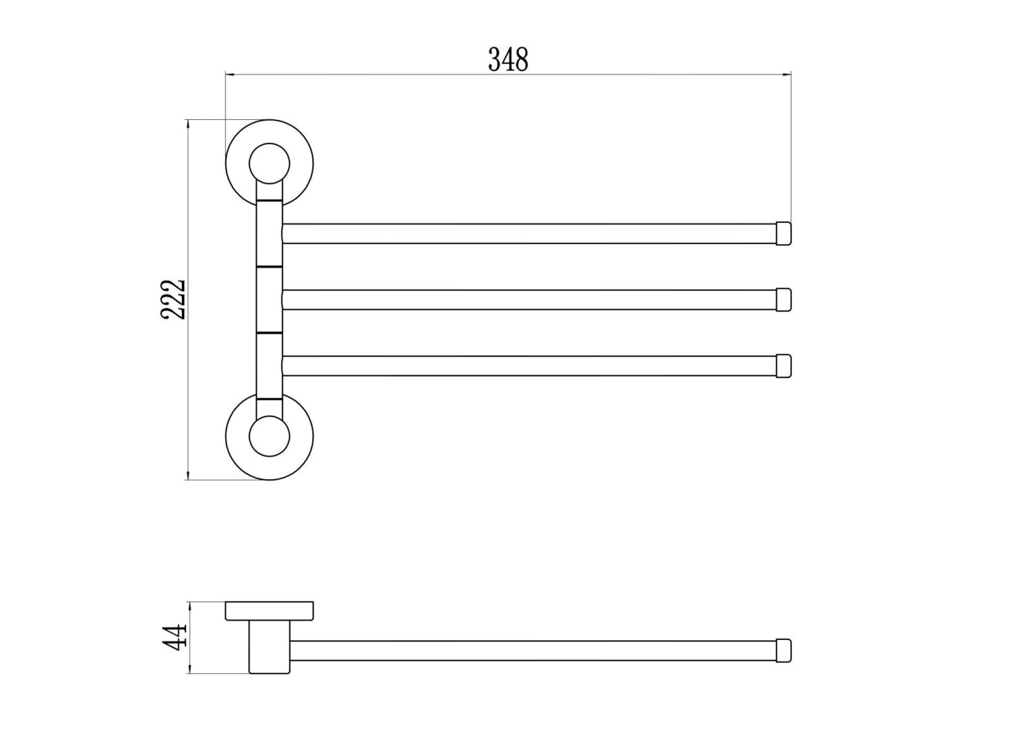 Держатель для полотенец поворотный (3-ой) Savol (S-005603Q) - фото 2
